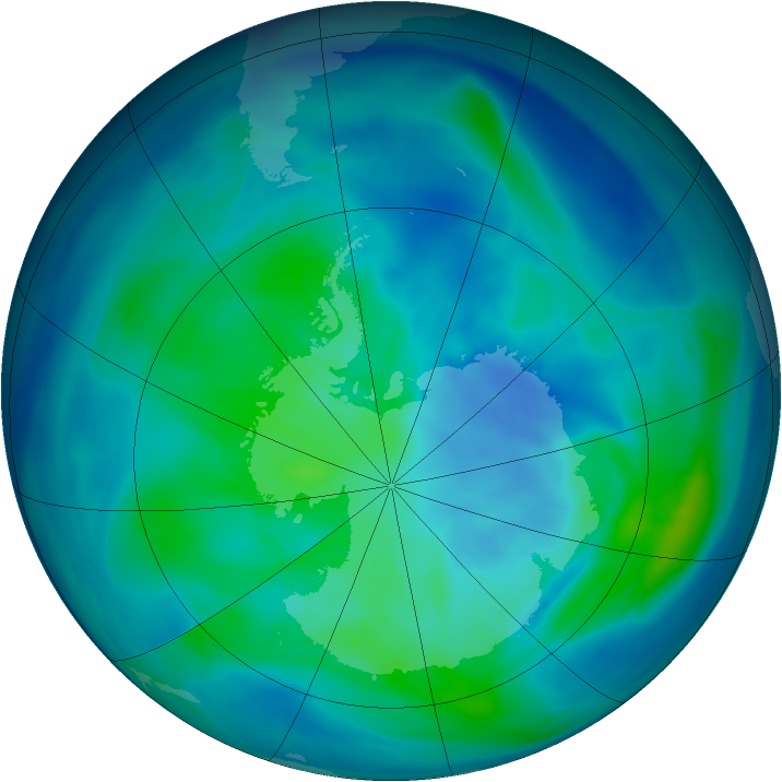 Antarctic ozone map for 21 March 2006